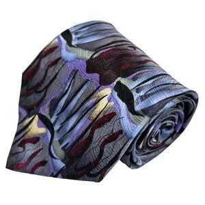 J. Garcia Men's Blue Silk Scaly Monster and Blue Man Necktie Tie